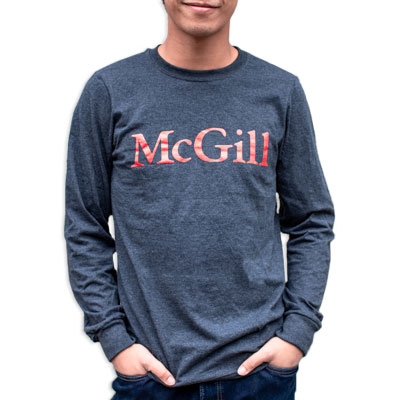 T SHIRT MENS LS ESSENTIAL BLACK-HEATHER