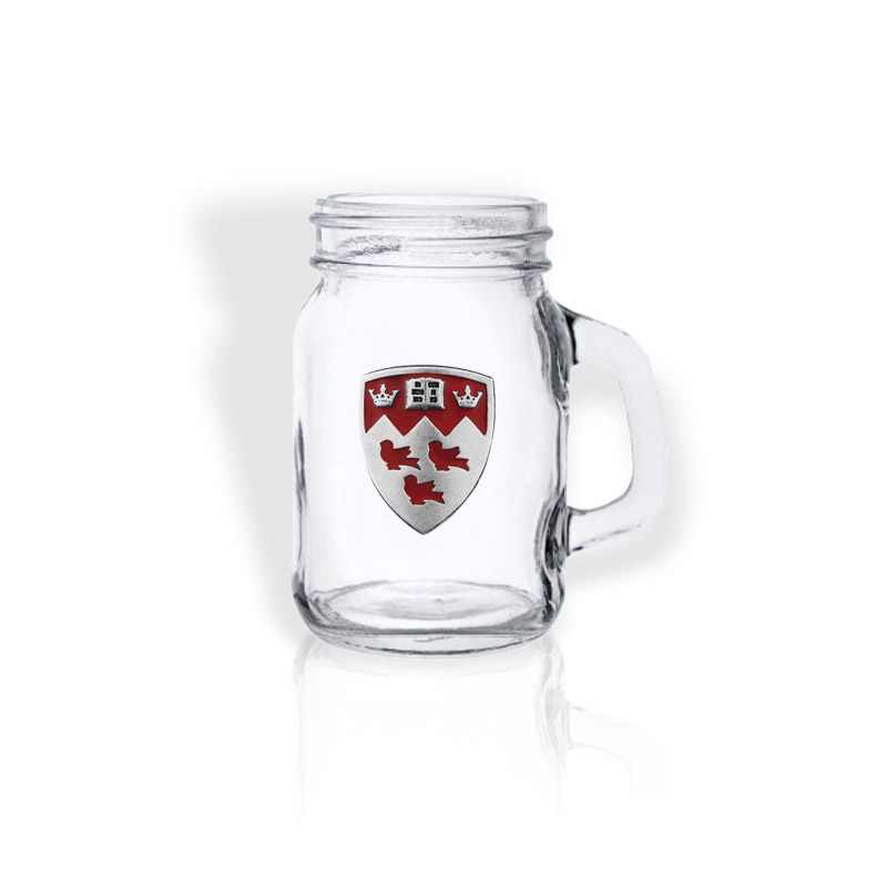 MINI MASON JAR WITH PEWTER CREST 4oz