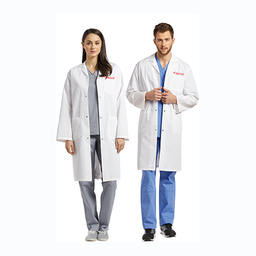 UNISEX LAB COAT MCGILL EMBR SNAPS WHITE 