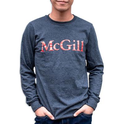T SHIRT MENS LS ESSENTIAL BLACK-HEATHER