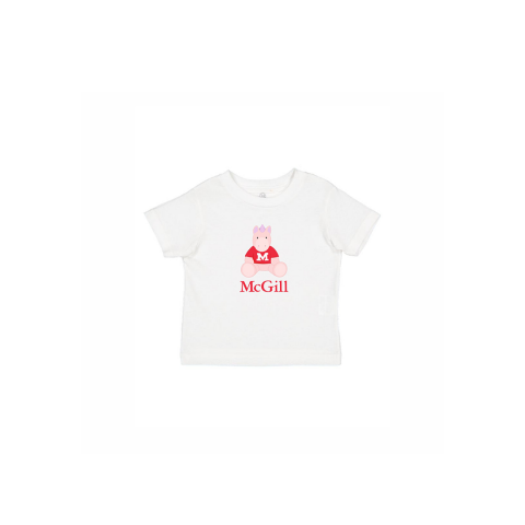 INFANT – This cute crew neck t-shirt for babies has short sleeves and a ribbed collar. Worn layered or alone, is it soft yet durable. Includes an adorable cartoon unicorn and the McGill wordmark. An ideal gift for new parents. 