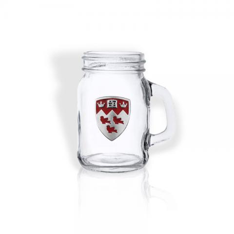 MINI MASON JAR WITH PEWTER CREST 4oz
