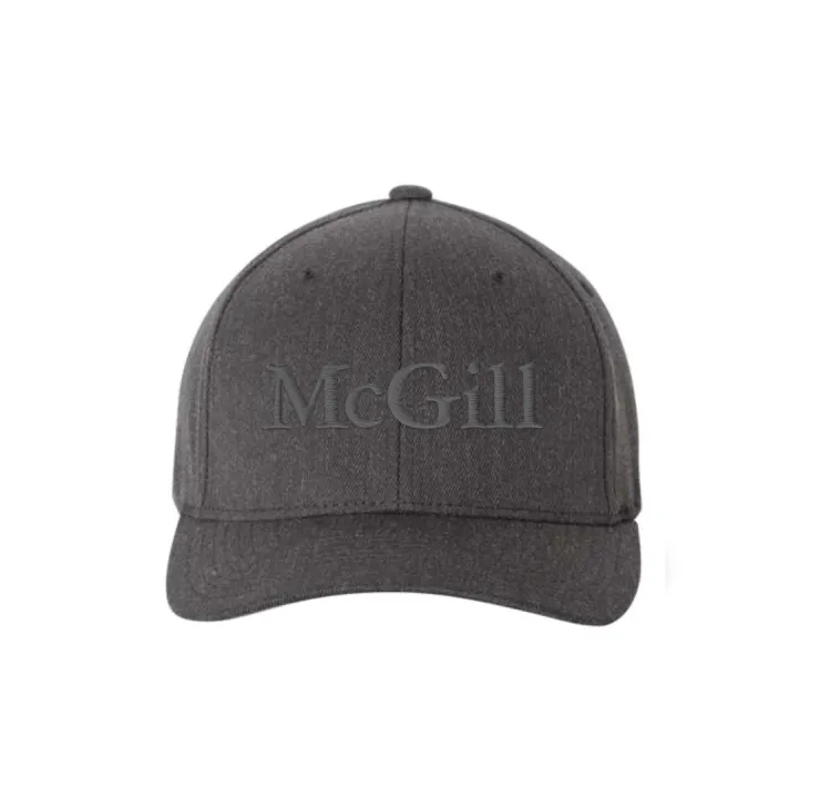 Charcoal McGill baseball cap with curved brim and tone-on-tone embroidered logo on the front, structured fit.