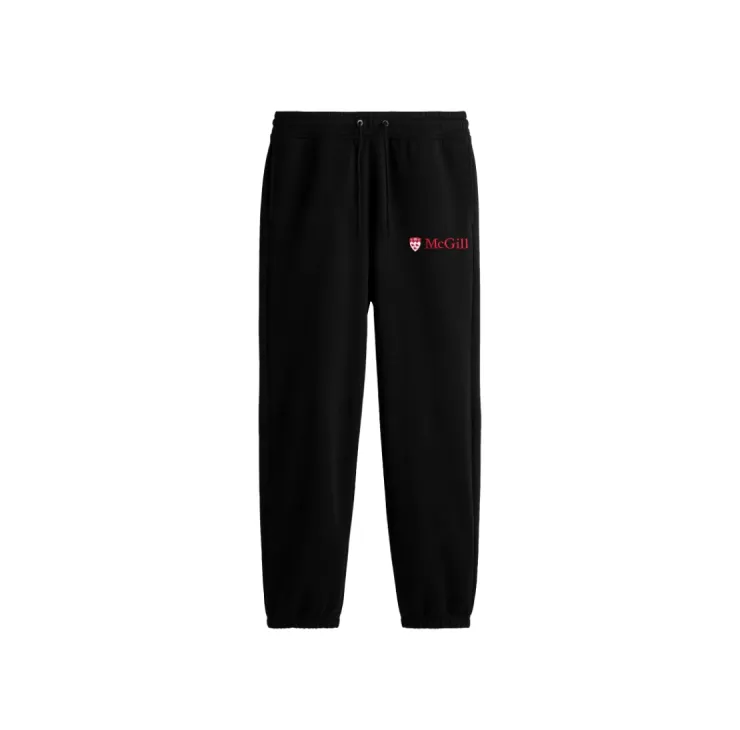Black McGill sweatpants with drawstring waist and embroidered logo.