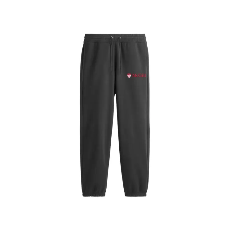 Charcoal McGill sweatpants with drawstring waist and embroidered logo.