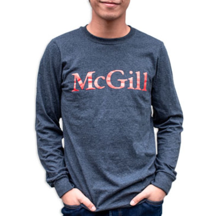 T SHIRT MENS LS ESSENTIAL BLACK-HEATHER