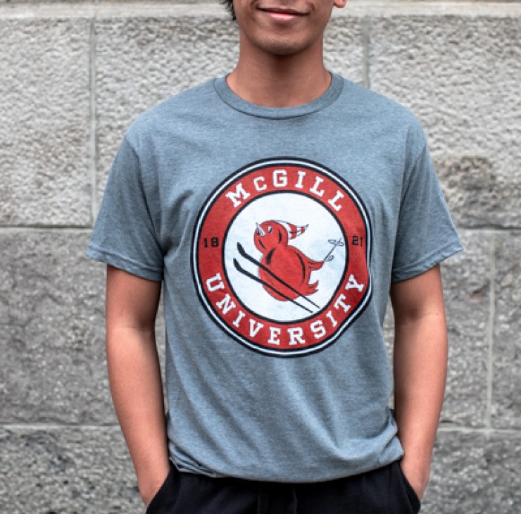 T SHIRT VINTAGE SKIING MARTLET GREY