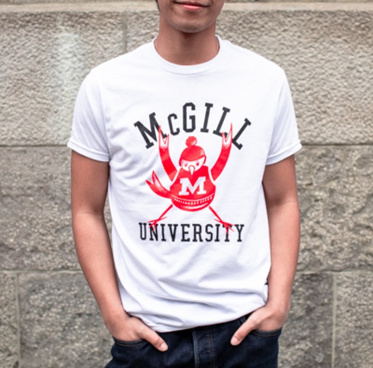 MCGILL T SHIRT VINTAGE CHEERING MARTLET WHITE