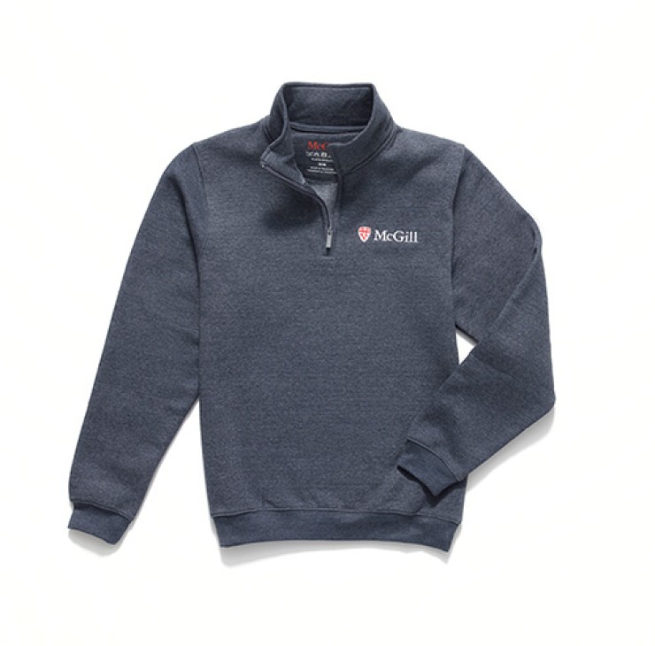 McGill 1/4 Zip Fleece Sweater - HEATHER NAVY