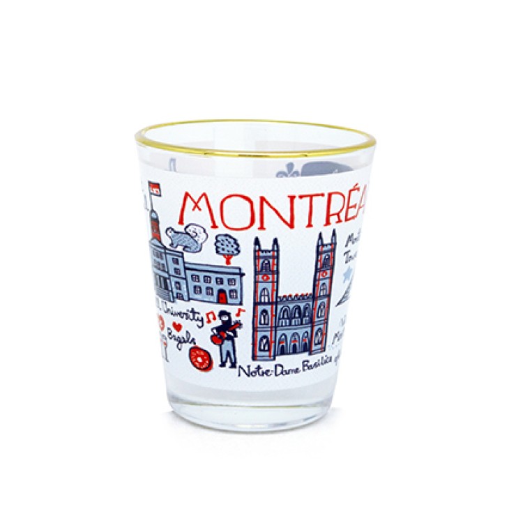 Montreal Cityscape Shot Glass by Julia Gash SIDE 2
