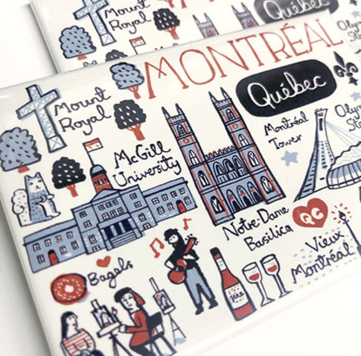 Montreal Cityscape Magnet by Julia Gash  close up