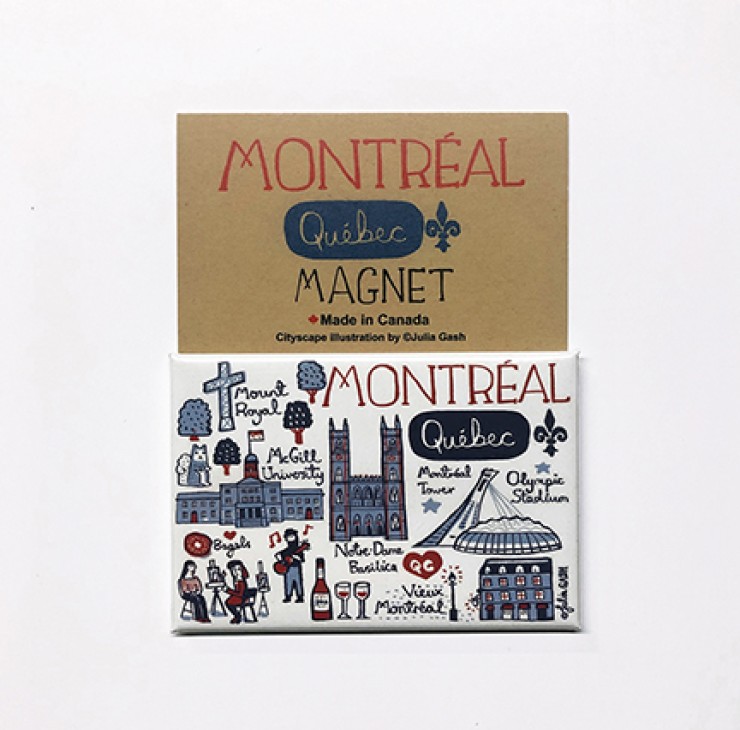 Montreal Cityscape Magnet by Julia Gash Package
