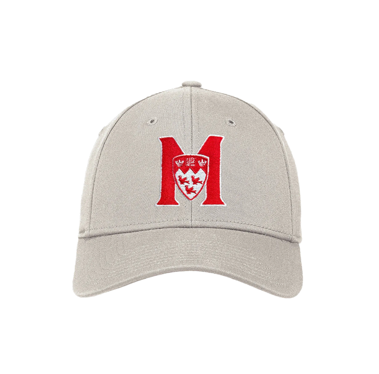 UNISEX - Perfect for the next big game, this New Era 39THIRTY cotton twill cap has a six-panel construction and a bit of stretch for the perfect fit. It features an embroidered McGill Athletics logo and a curved bill.