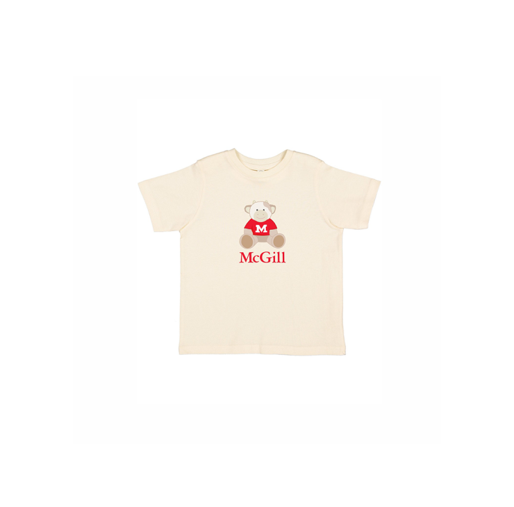 INFANT – This cute crew neck t-shirt for babies has short sleeves and a ribbed collar. Worn layered or alone, is it soft yet durable. Includes an adorable cartoon cow and the McGill wordmark.  An ideal gift for new parents.