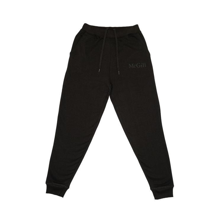 Comfortable and relaxed, these fleece joggers offer a tapered fit that's roomy through the thighs and hips and gradually narrowing towards the ankles for a modern, athletic silhouette. With side pockets and ribbed cuffs and waistband, they feature the McGill wordmark done in a tone-on-tone rubber print on the left hip