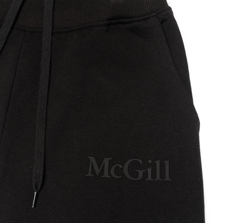  Comfortable and relaxed, these fleece joggers offer a tapered fit that's roomy through the thighs and hips and gradually narrowing towards the ankles for a modern, athletic silhouette. With side pockets and ribbed cuffs and waistband, they feature the McGill wordmark done in a tone-on-tone rubber print on the left hip