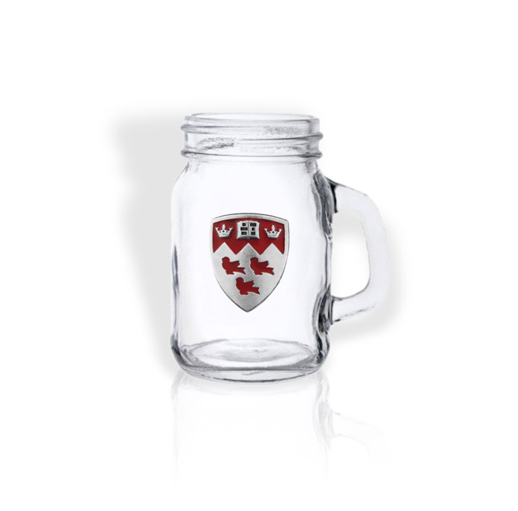 MINI MASON JAR WITH PEWTER CREST 4oz