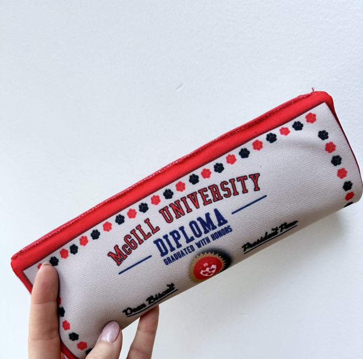 Dog toy with 2 squeakers made to look like a diploma