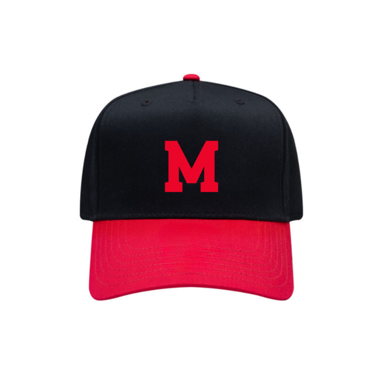 UNISEX - Stand out at the next game in this two-tone McGill Athletics cap. This cap has a structured, 5-panel construction with a firm, seamless front panel and 4 sewn eyelets done in the matching visor colour. Features a fabric under visor and inner sweatband as well as an adjustable plastic snap closure.  Finished with an embroidered McGill Athletics logo and curved bill