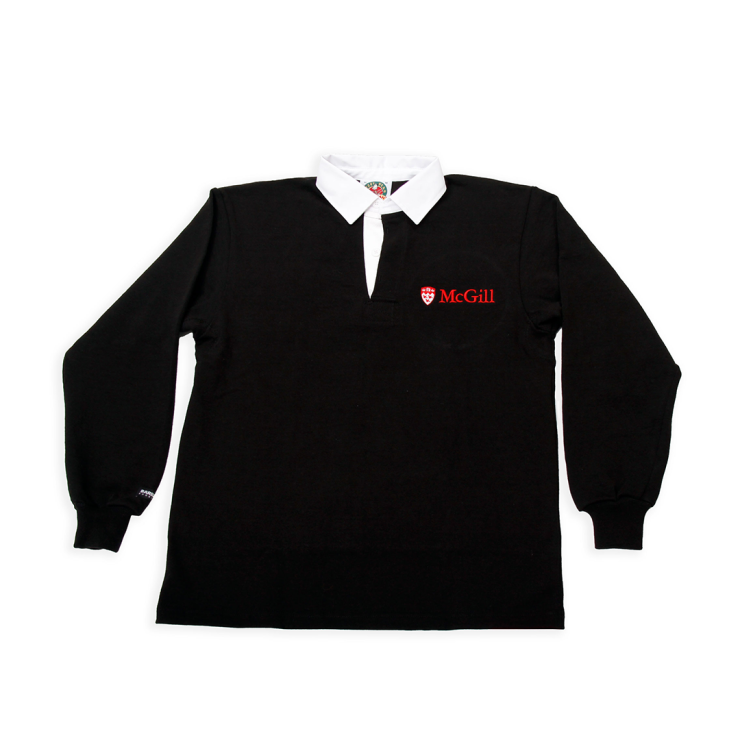 This traditional design features a single colour, perfect for understated casual and sporty appearance. These shirts are sewn from 12oz knit cotton and made to authentic game-day specifications. Embroidered with the McGill logo on the left chest, they features a traditional white collar and placket, and stretch cuffs. 