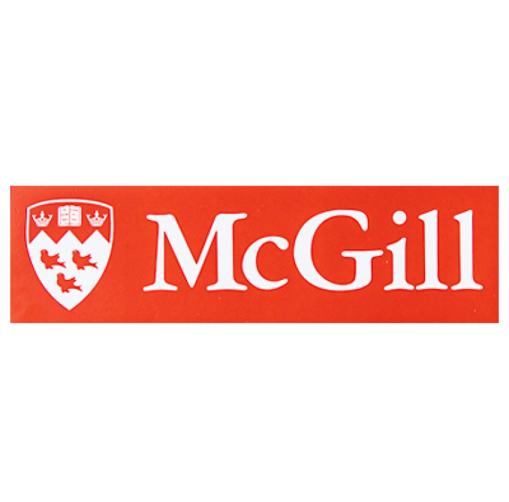 McGill Bumper Sticker 8" White Red