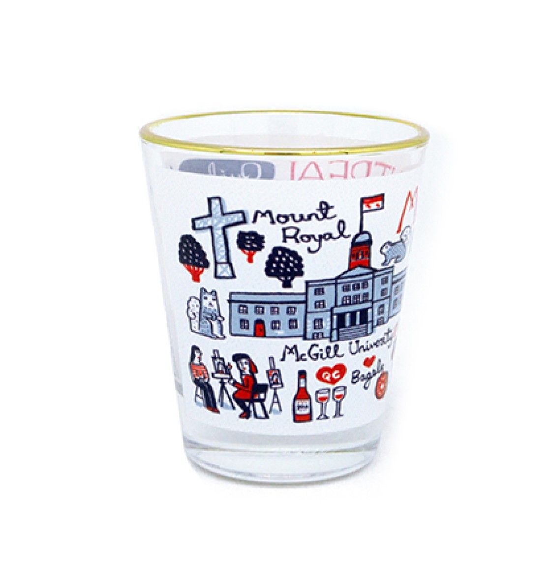 Montreal Cityscape Shot Glass by Julia Gash SIDE 1