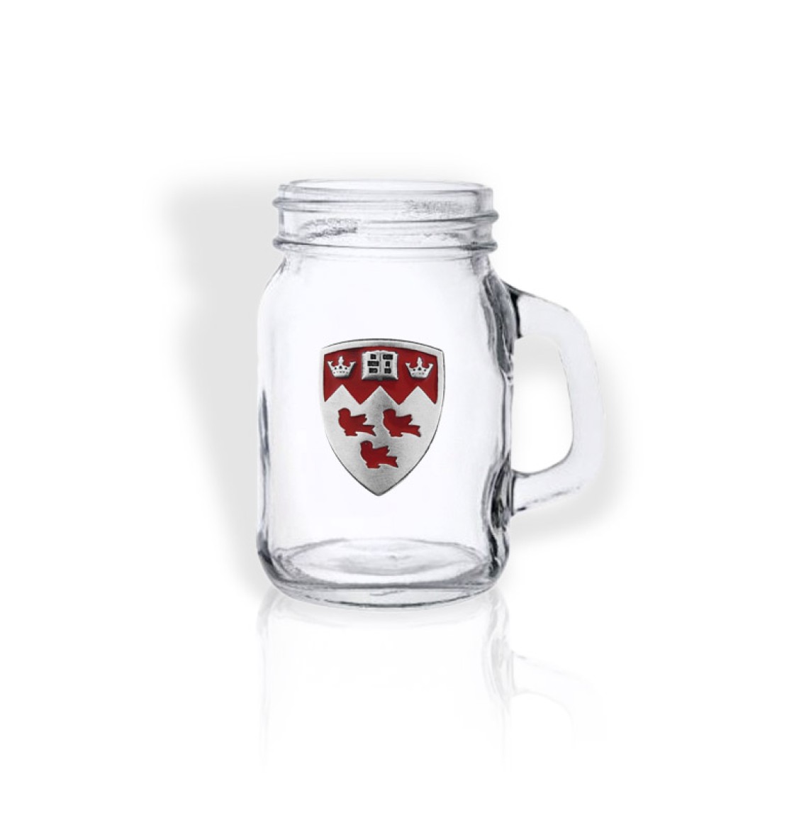 MINI MASON JAR WITH PEWTER CREST 4oz