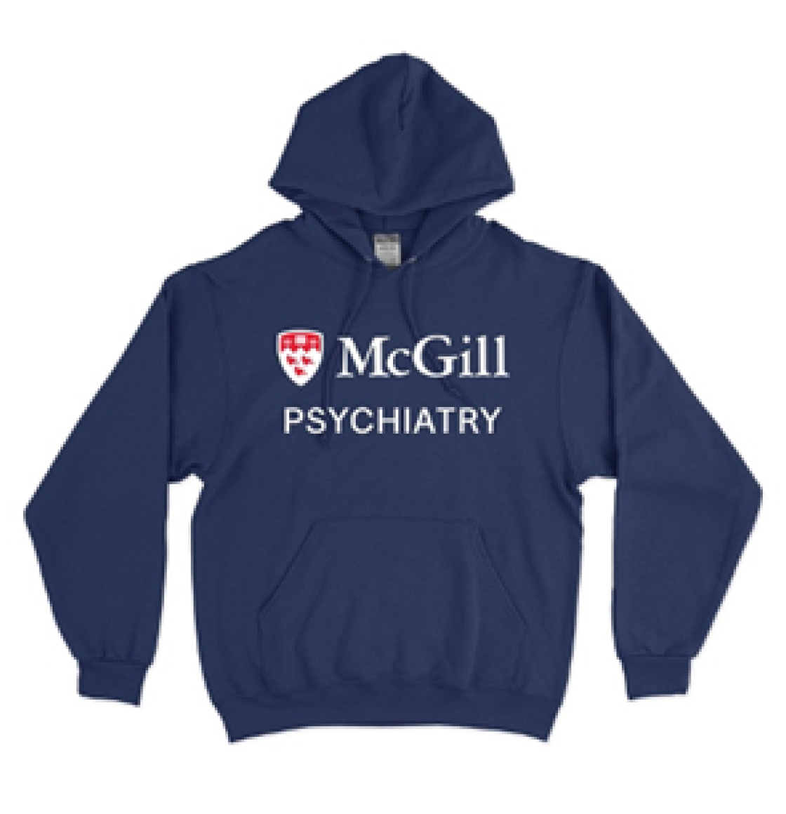 This cozy fleece hoodie is made from moisture wicking fabric and features a 2-ply hood, rib knit cuffs and waistband, and front kangaroo pocket.  It is embroidered with McGill Psychiatry across the chest