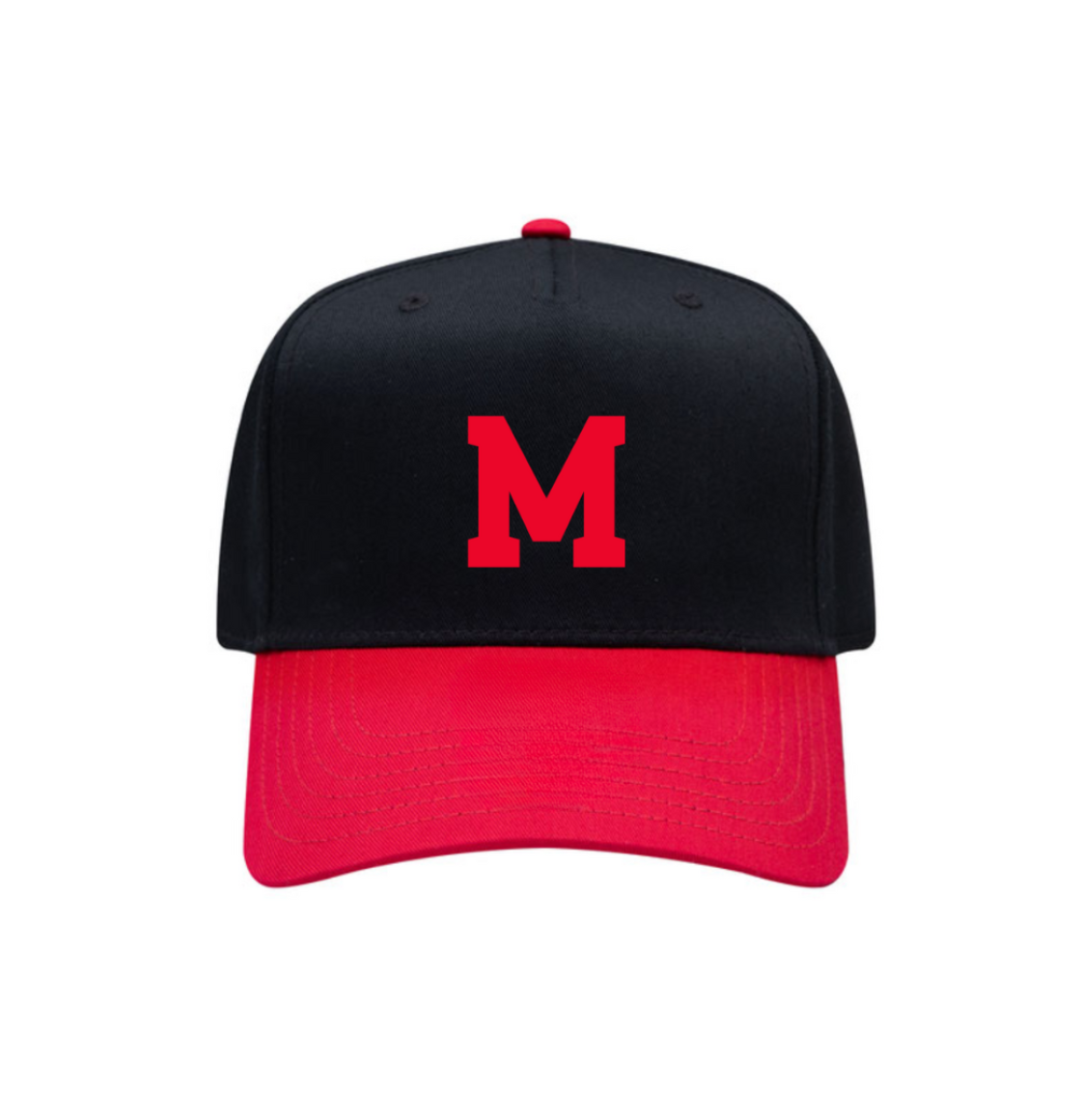 UNISEX - Stand out at the next game in this two-tone McGill Athletics cap. This cap has a structured, 5-panel construction with a firm, seamless front panel and 4 sewn eyelets done in the matching visor colour. Features a fabric under visor and inner sweatband as well as an adjustable plastic snap closure.  Finished with an embroidered McGill Athletics logo and curved bill